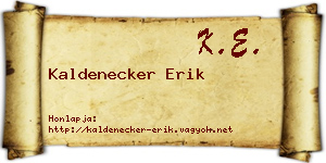 Kaldenecker Erik névjegykártya